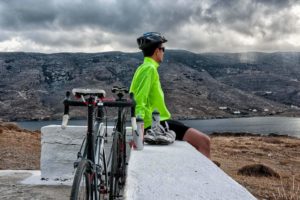 Cycling and resting in Andros Island