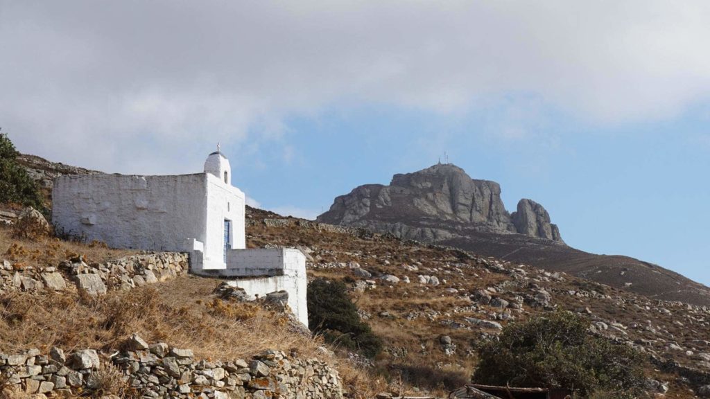 The rock of Exomvourgo - Tinos Island