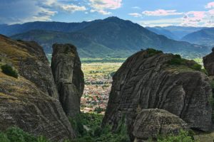 The dramatic view of Meteora during our cycling rides there