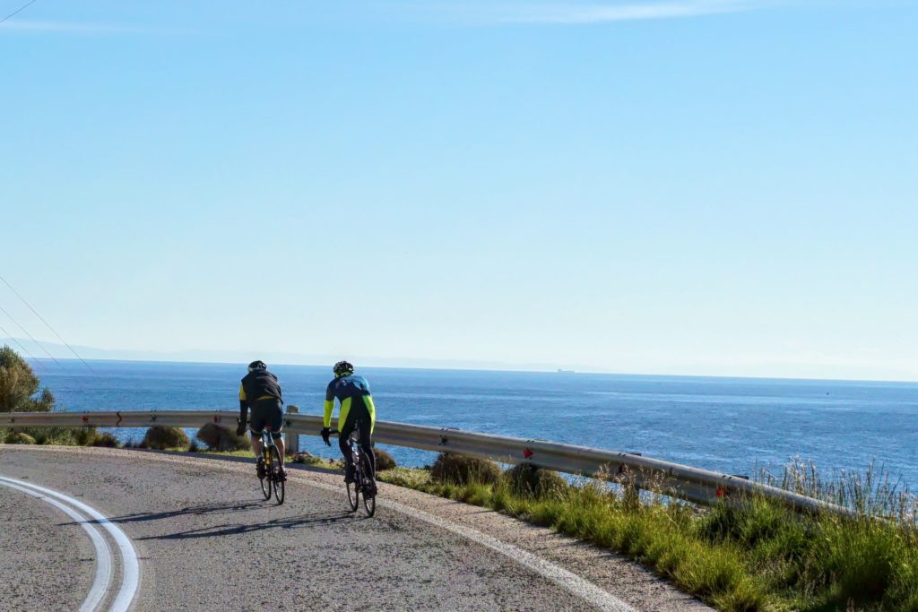 Cycling in Athens (Sounio): Me, Matthias and Frank