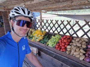 Cycling Break for buy vegetables and groceries