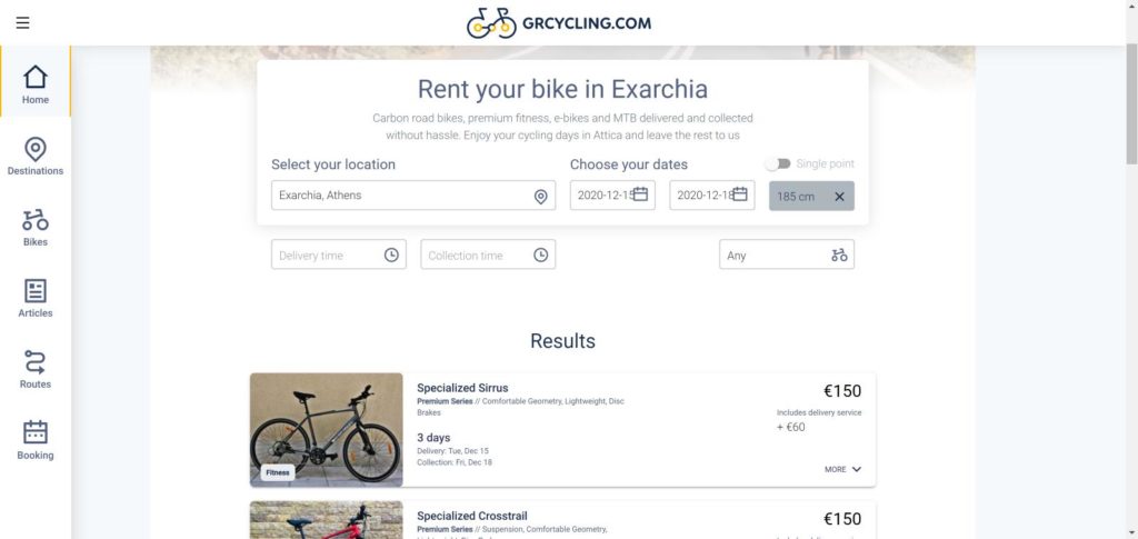 Rent a bike booking engine