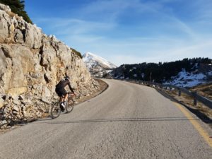Cycling at the top of Mt Parnassus