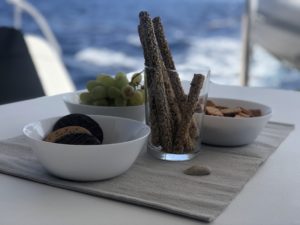Cycling snacks made by us on a sailing boat