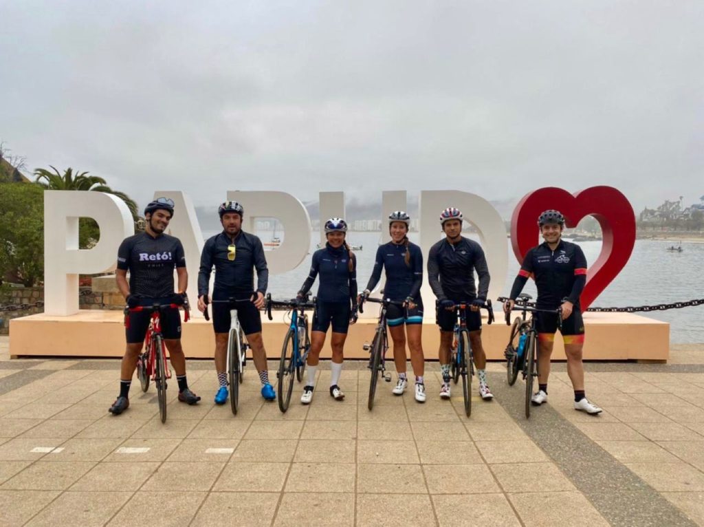 Group of cyclists just before their ride