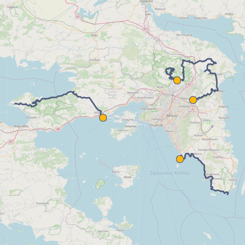 Best cycling route for Athens